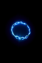 Laser beam blue on a black background