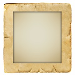 Vintage sepia squared frame made with ancient damaged paper.