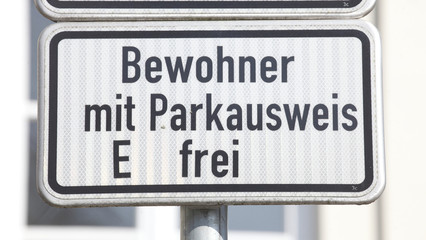 Verkehrsschild Anwohnerparken
