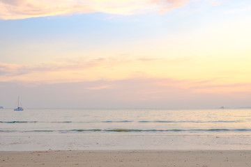 Beautiful tropical Ao Nang Beach Krabi Thailand, Sunset