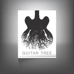 A stunning image of a guitar and tree for print or web    