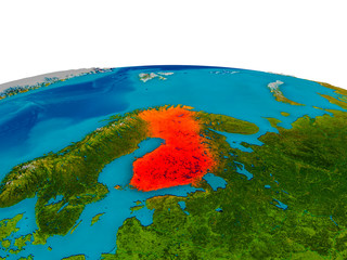 Finland on model of planet Earth