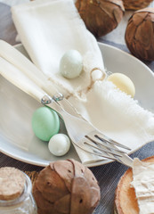 Rustic Easter table setting