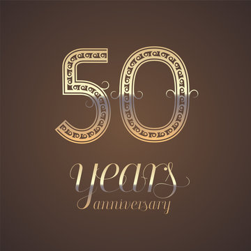50 years anniversary vector icon, symbol