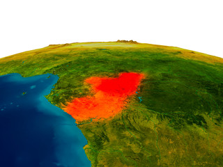 Congo on model of planet Earth