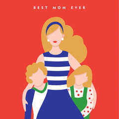 Mothers day card for happy family holiday