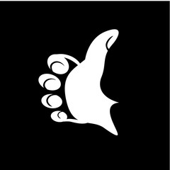 thumb cartoon on black baground