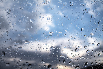 Rain drops on the glass