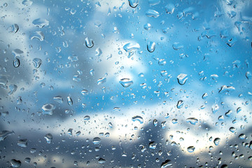 Rain drops on the glass