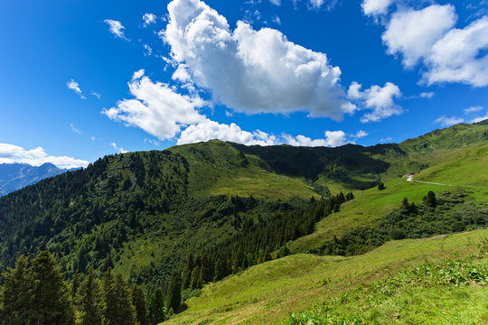 Summer mountain landscape. Austria, Tirol, Zillertal, High Alpine Road