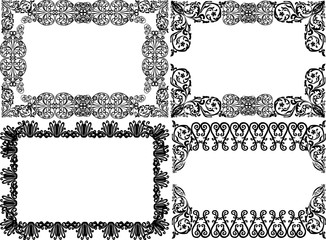 four curled frames decoration on white