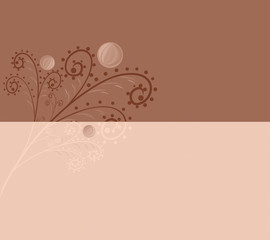 Beige background with a graceful plant