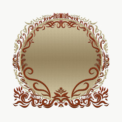 Round gold frame with exquisite ornate pattern around
