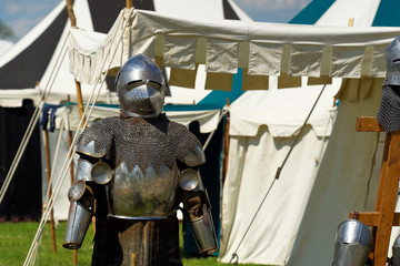 Medieval Festival with exhibited knight armor