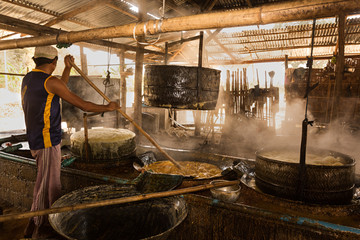 Fábrica de dulces de caramelo, Myanmar.
