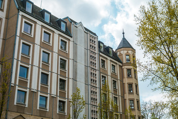 old gdr house with an little tower