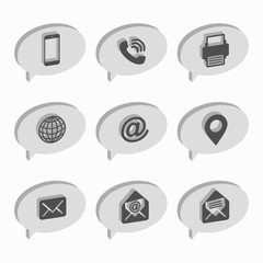 Isometric bubbles. Business Card Icon Set. Web Icons.