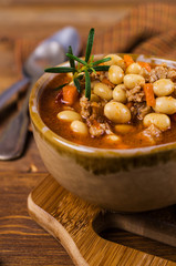 Meat soup with beans