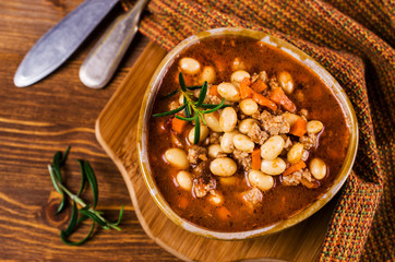 Meat soup with beans