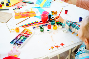 Art lesson in kindergarten