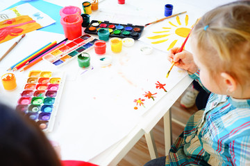 Art lesson in kindergarten