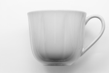 empty white cup  on white background