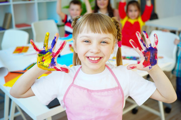 Art lesson in kindergarten