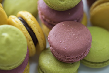 closeup of macarons