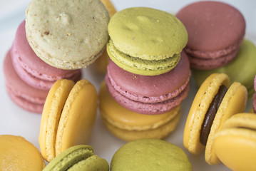 closeup of macarons