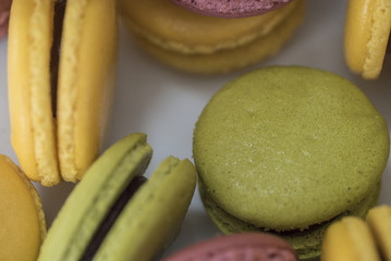 closeup of macarons