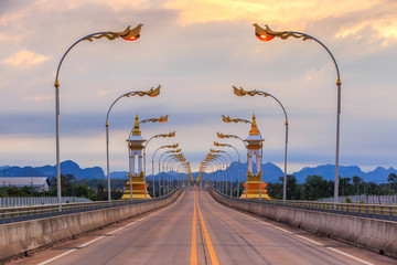 3rd Thai - Lao friendship bridge at sunrise time, Nakhon Phanom Province, Thailand