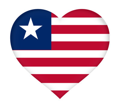 Flag of  Liberia Heart