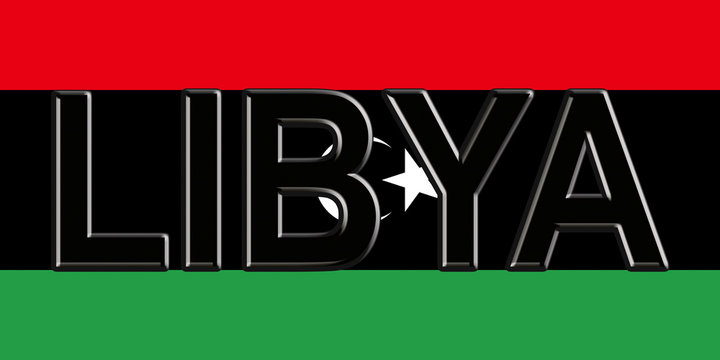 Flag of Libya Word.