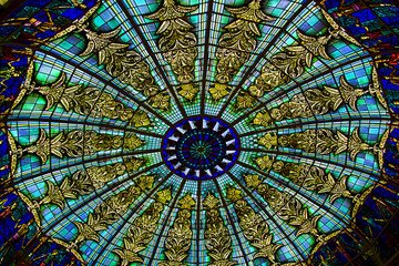 Glass ceiling inside a palace