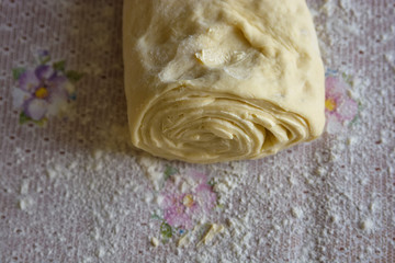 Preparing dough for pie