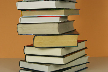 A stack of books on the table