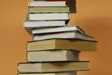 A stack of books on the table