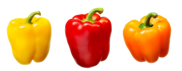 Group of sweet pepper isolated on white background