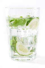 Mojito cocktail in glass isolated on white background
