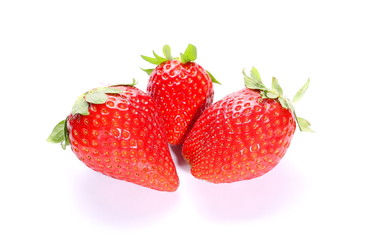 Fresh strawberries isolated on white background