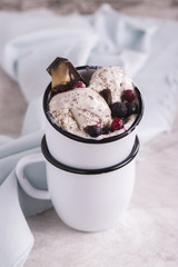 Homemade stracciatella ice cream
