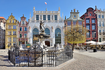 Neptune Fountain in Gdansk - obrazy, fototapety, plakaty