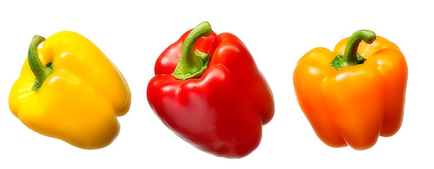 Group of sweet pepper isolated on white background