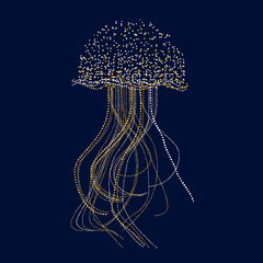 Concept abstract jellyfish vector illustration. Elegant dot-style luxury image for marine inspired design © galyna_p
