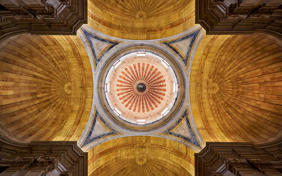 The Cross-domed Ceiling Of Santa Engracia Church (now National Pantheon). Lisbon. Portugal