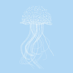 Concept abstract jellyfish vector illustration. Elegant dot-style pale color light image for marine inspired design © galyna_p