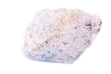 macro mineral celestite stone on a white background