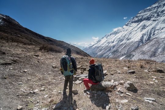 Landscape in Annapurna circuit,trekking in Nepal