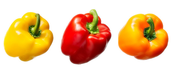 Group of sweet pepper isolated on white background