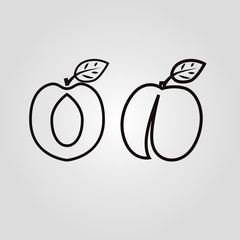 Peach icon, vector flat symbol